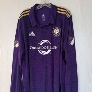 Adidas Orlando City MLS Soccer Jersey Long Sleeves Mens Size 2XL Purple
